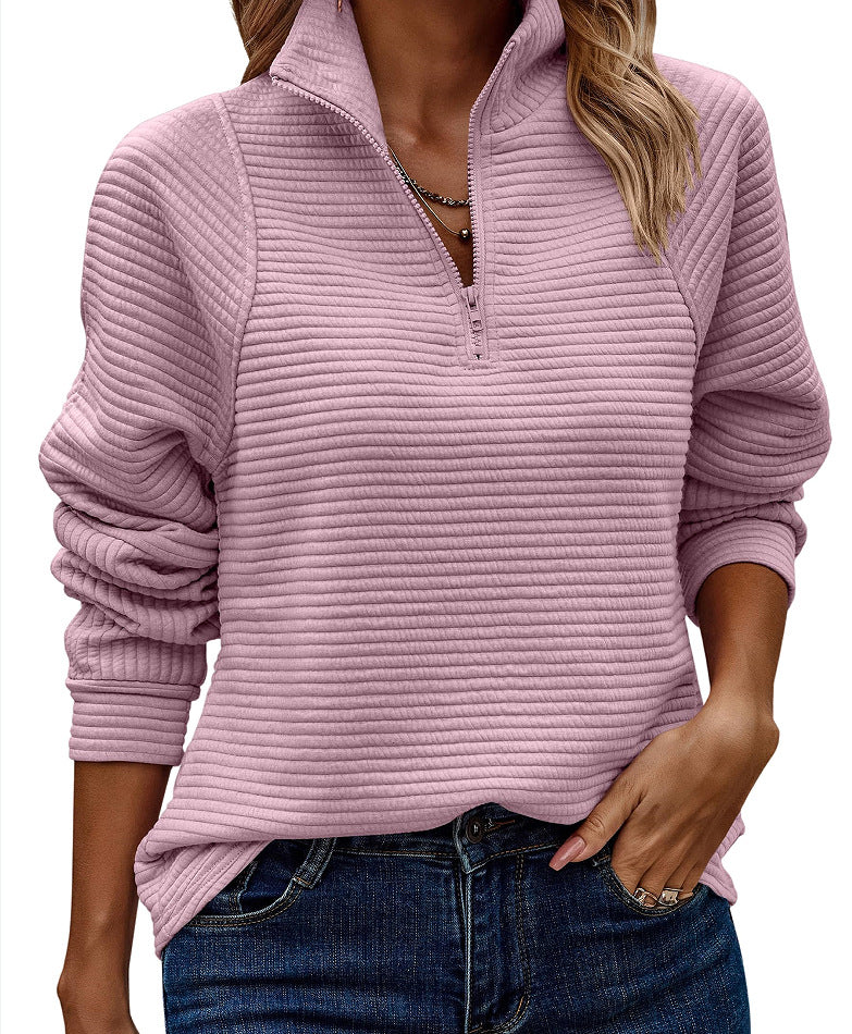 Raven – Textured Zip Collar Jumper