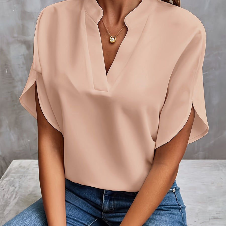 Bailey – Notch Neck Cap Sleeve Blouse