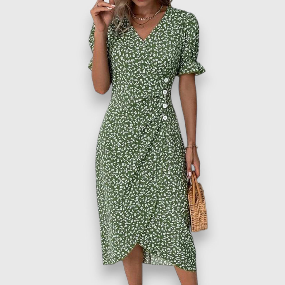 Amara – Floral Wrap Midi Dress