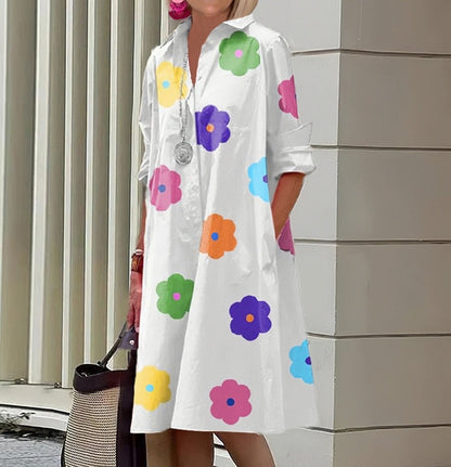 Anwen – Printed Boho Midi Dress