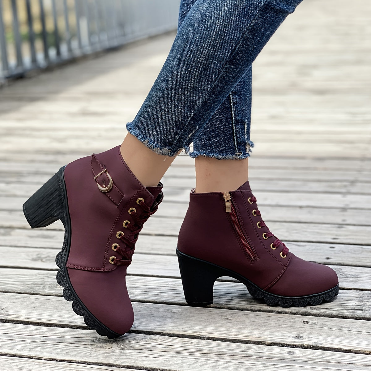 Riley – Heeled Side Zipper Ankle Boots