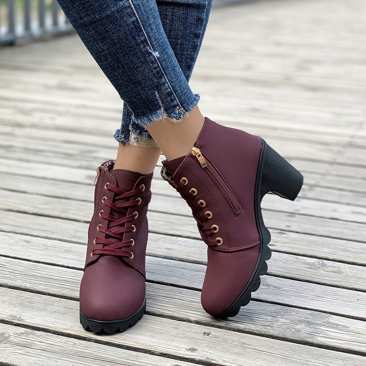 Riley – Heeled Side Zipper Ankle Boots