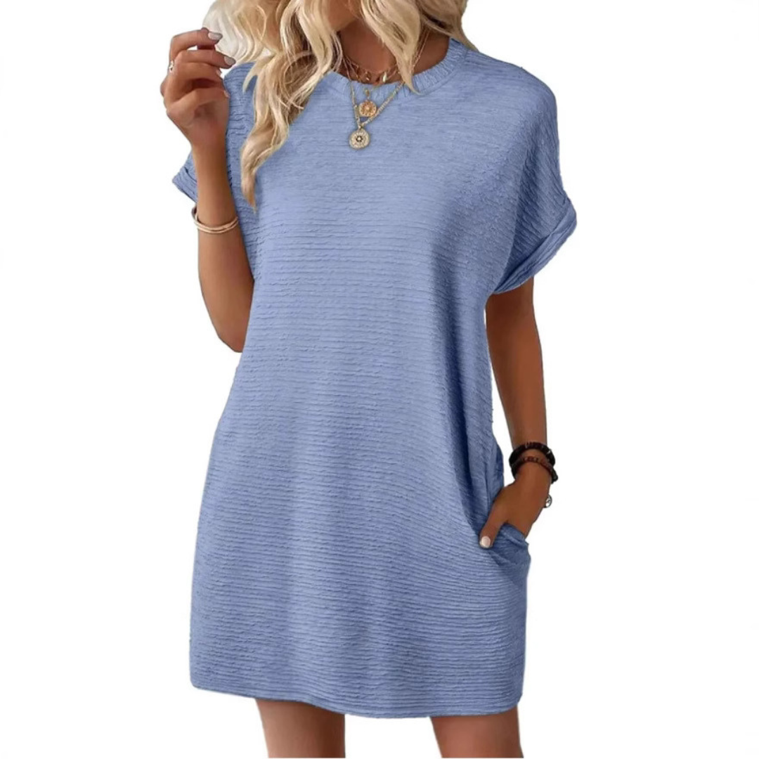 Opal – Casual Minimalist Round Neck Summer Dress
