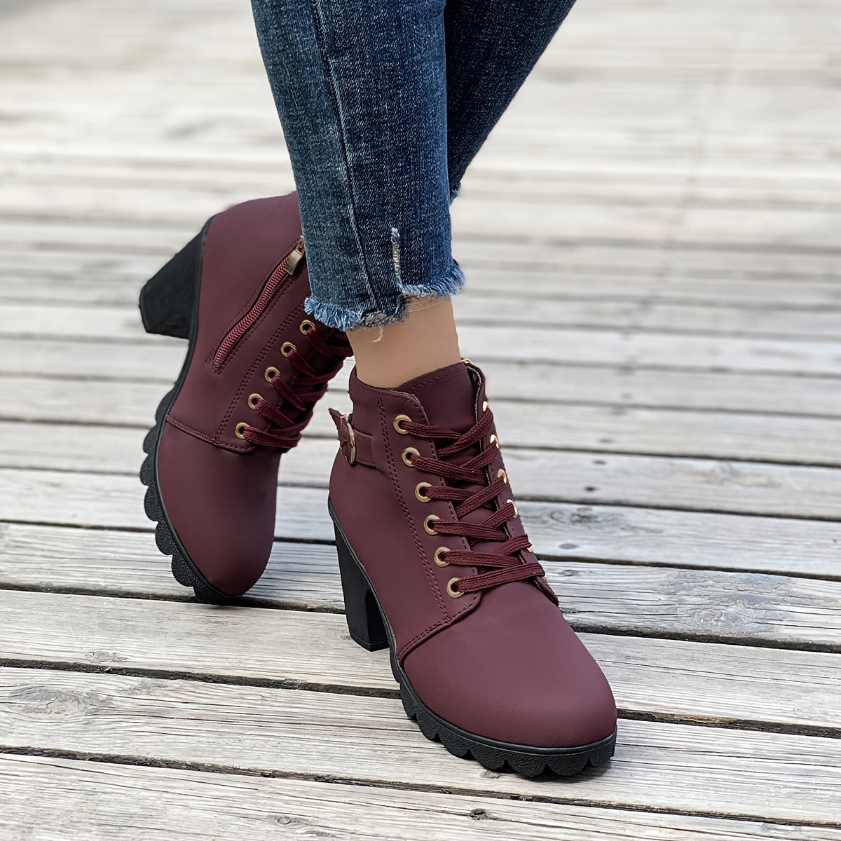 Riley – Heeled Side Zipper Ankle Boots