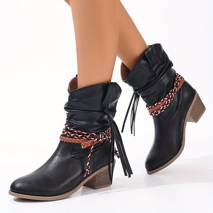 Dakota – Braided Buckle Cowboy Boots