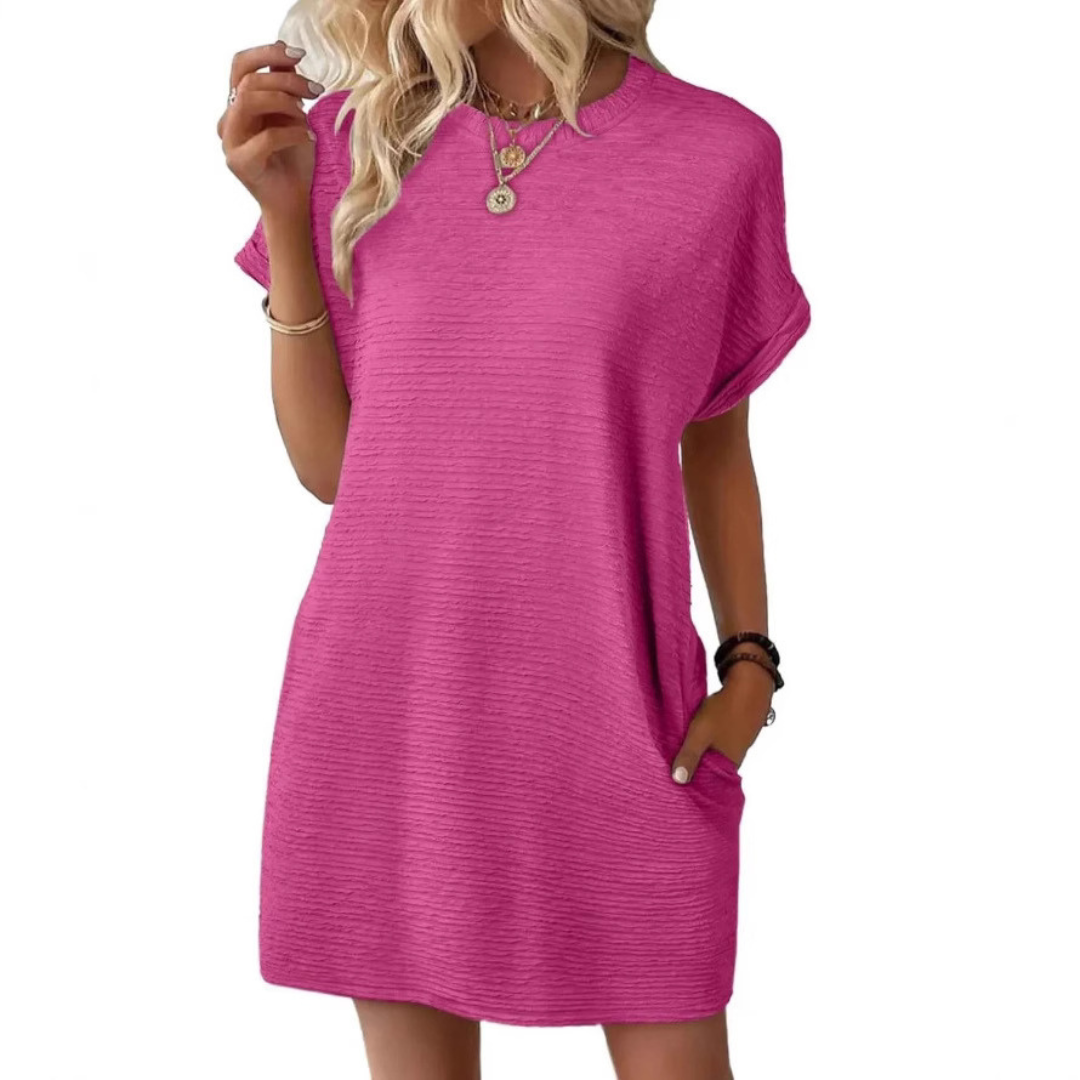 Opal – Casual Minimalist Round Neck Summer Dress