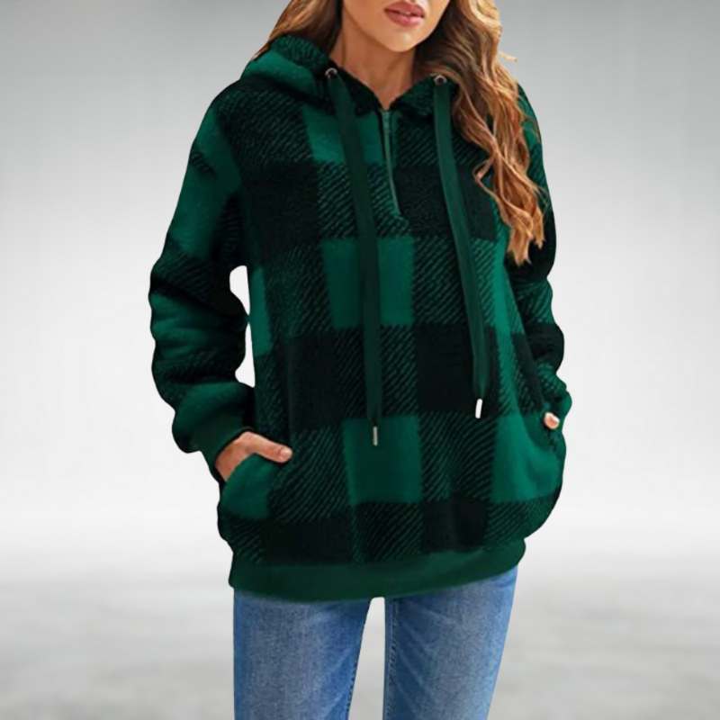 Elspeth – Check Fleece Hoodie