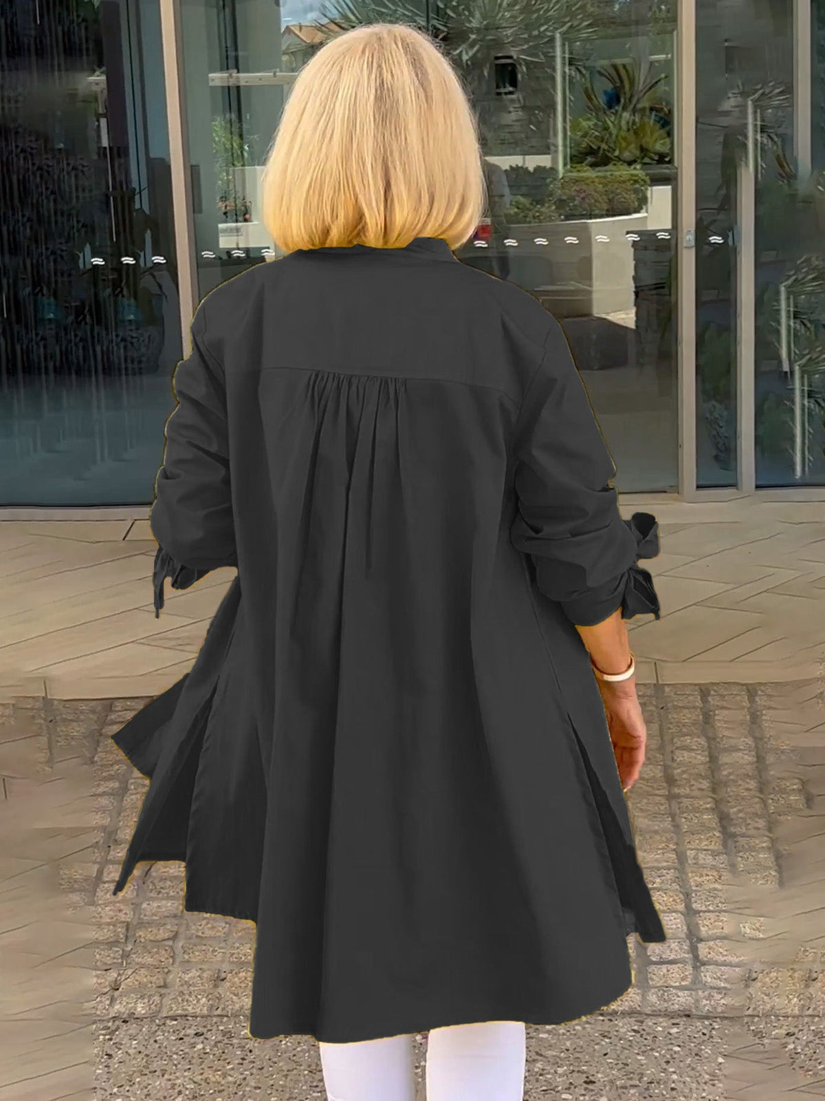 Reanah – Button-Up Longline Shirt Jacket