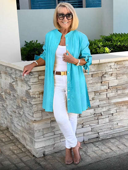 Reanah – Button-Up Longline Shirt Jacket