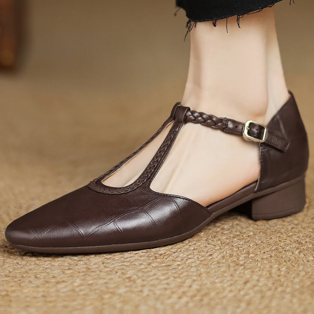 Leather Elegant Mary Janes