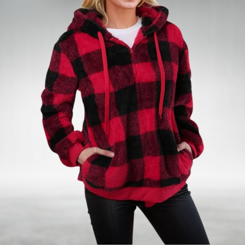 Elspeth – Check Fleece Hoodie