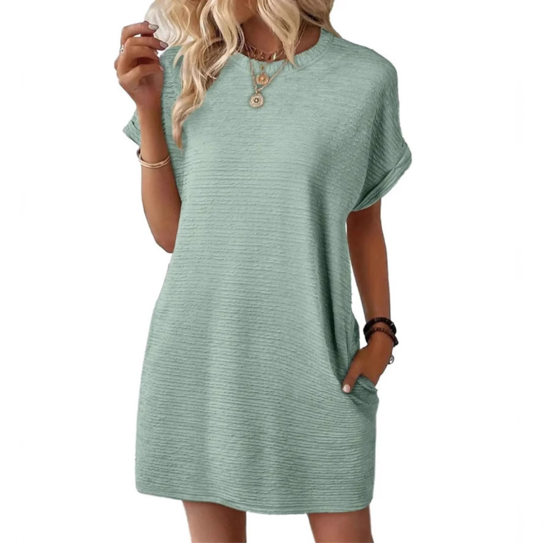 Opal – Casual Minimalist Round Neck Summer Dress
