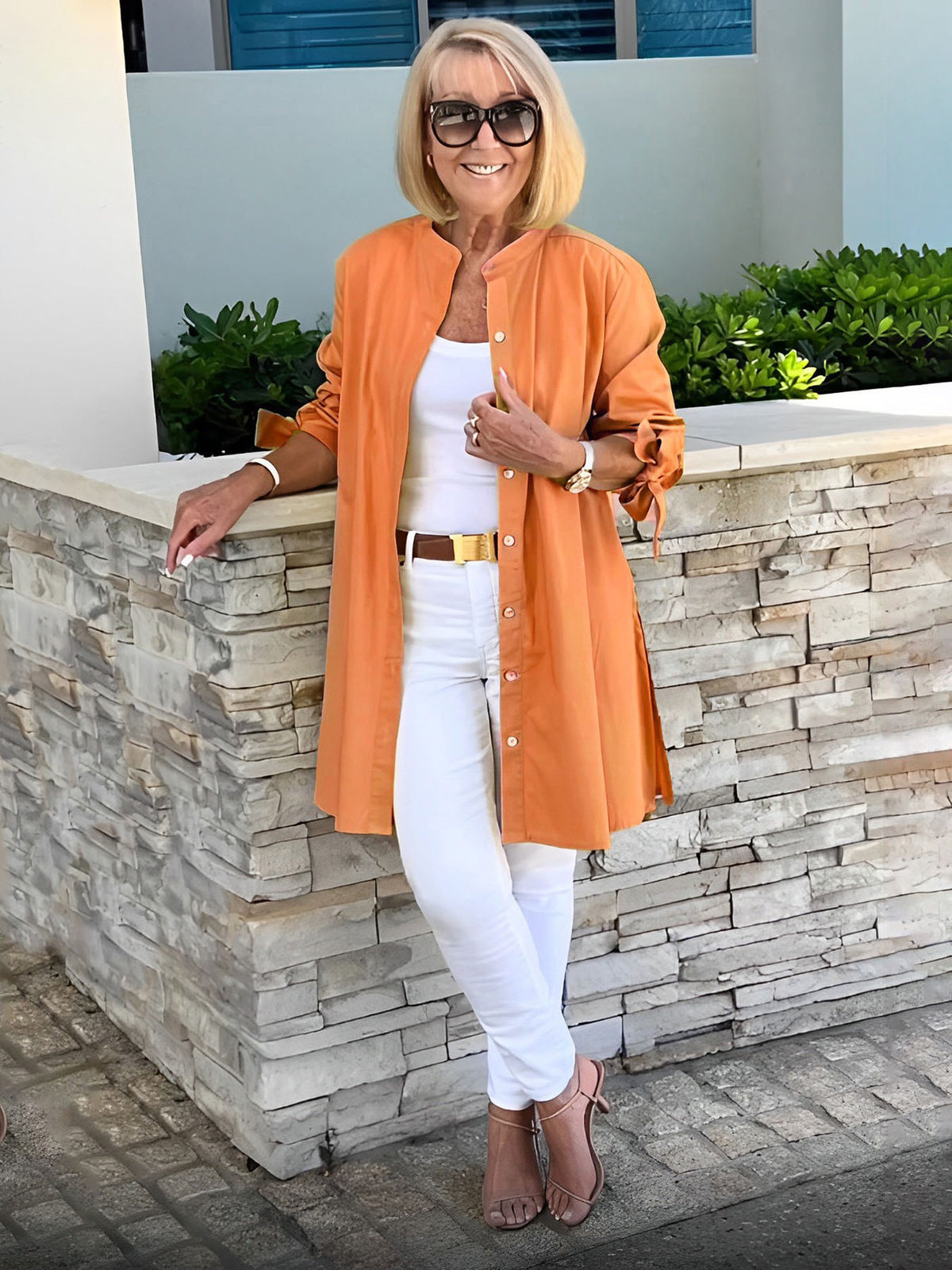 Reanah – Button-Up Longline Shirt Jacket