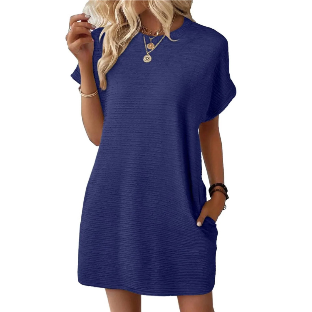 Opal – Casual Minimalist Round Neck Summer Dress