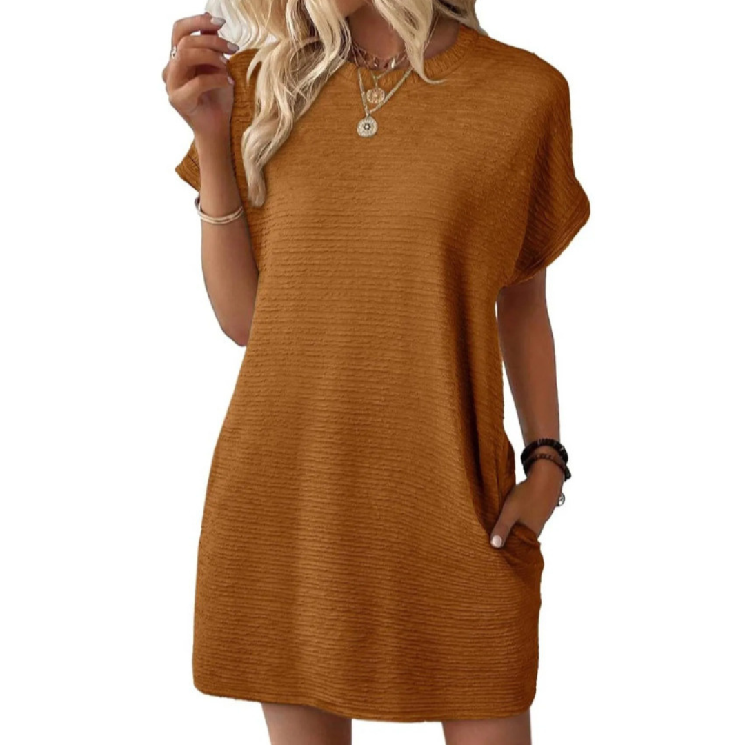 Opal – Casual Minimalist Round Neck Summer Dress