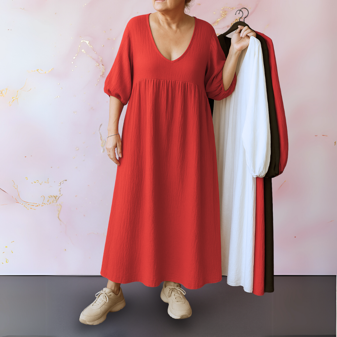 Maristela – Flowy Scoop Neck Maxi Dress