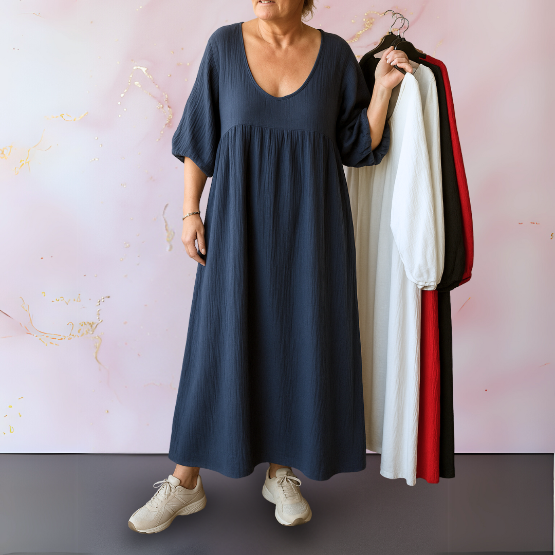 Maristela – Flowy Scoop Neck Maxi Dress