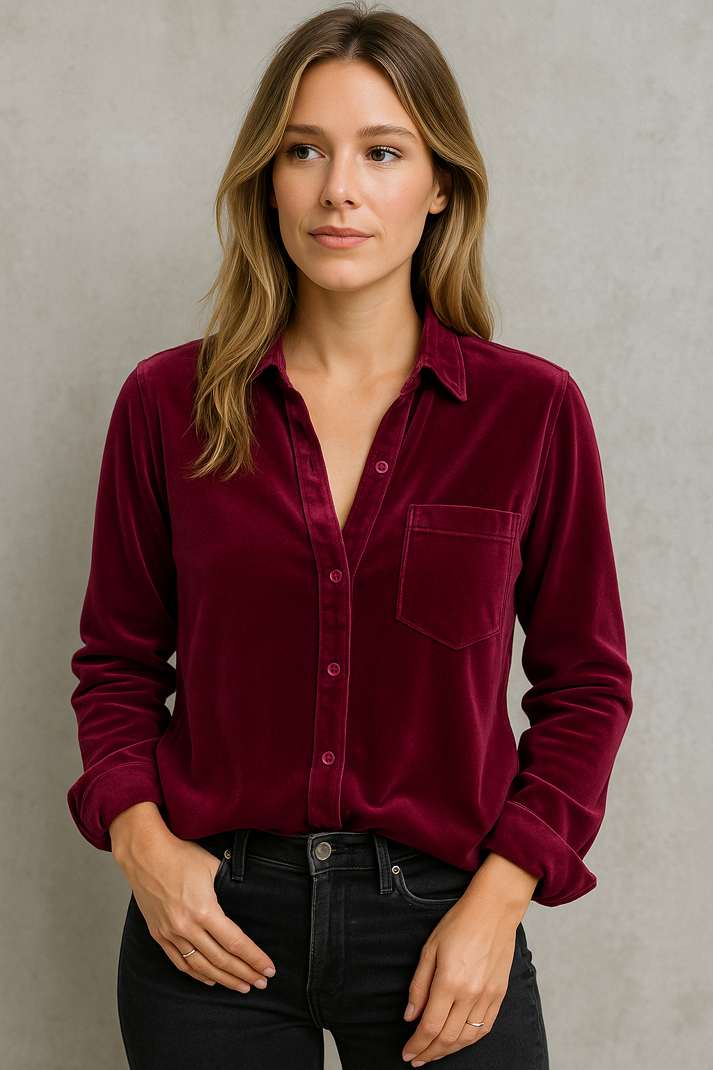 Kaya – Elegant Velvet Blouse