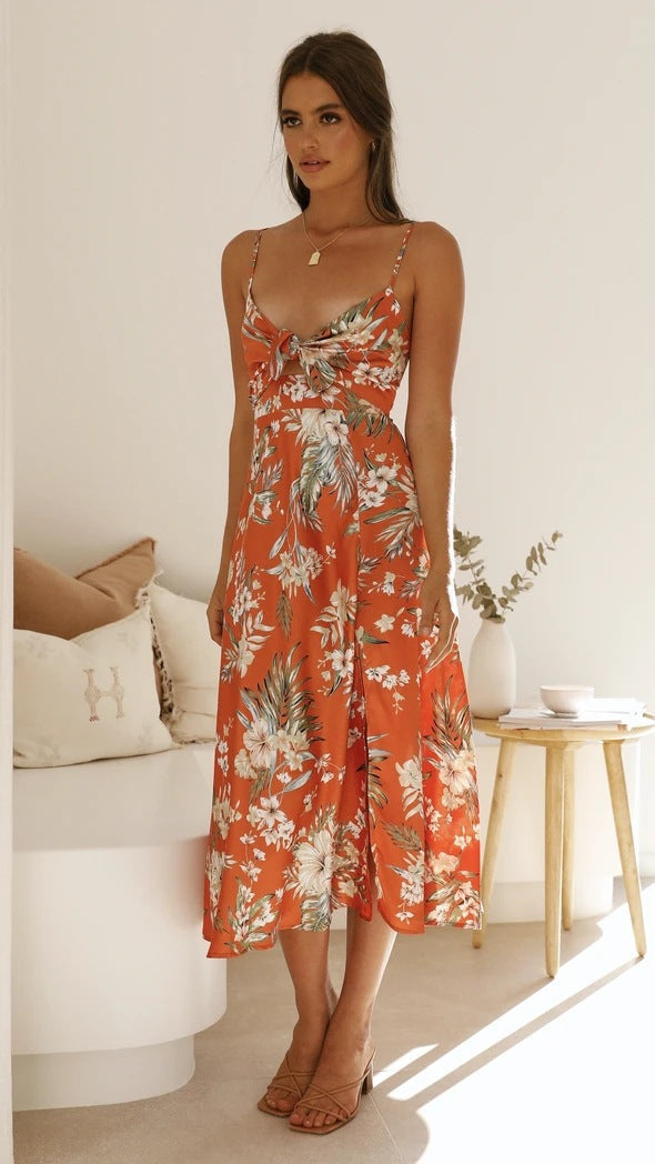 Flora - Romantic Midi Dress With Floral Print