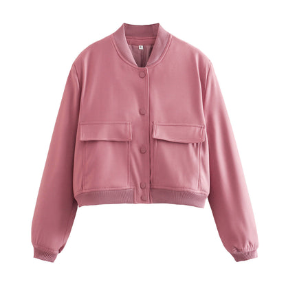 Miley – Cropped Utility Bomber Jacket