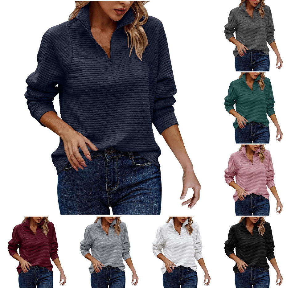Raven – Textured Zip Collar Jumper
