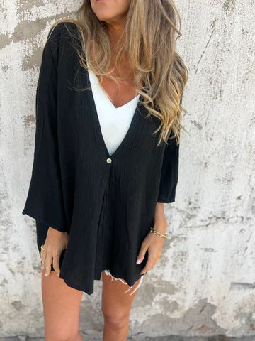 Lioren – Relaxed Buttoned Kaftan Top