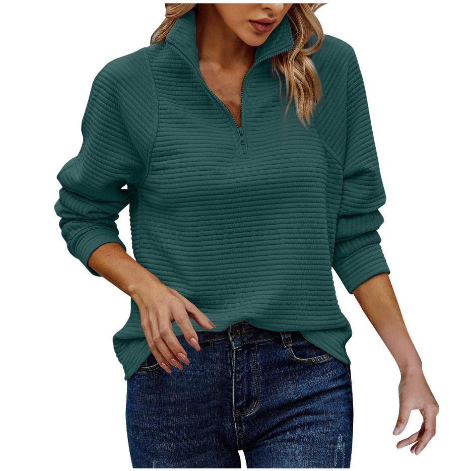 Raven – Textured Zip Collar Jumper