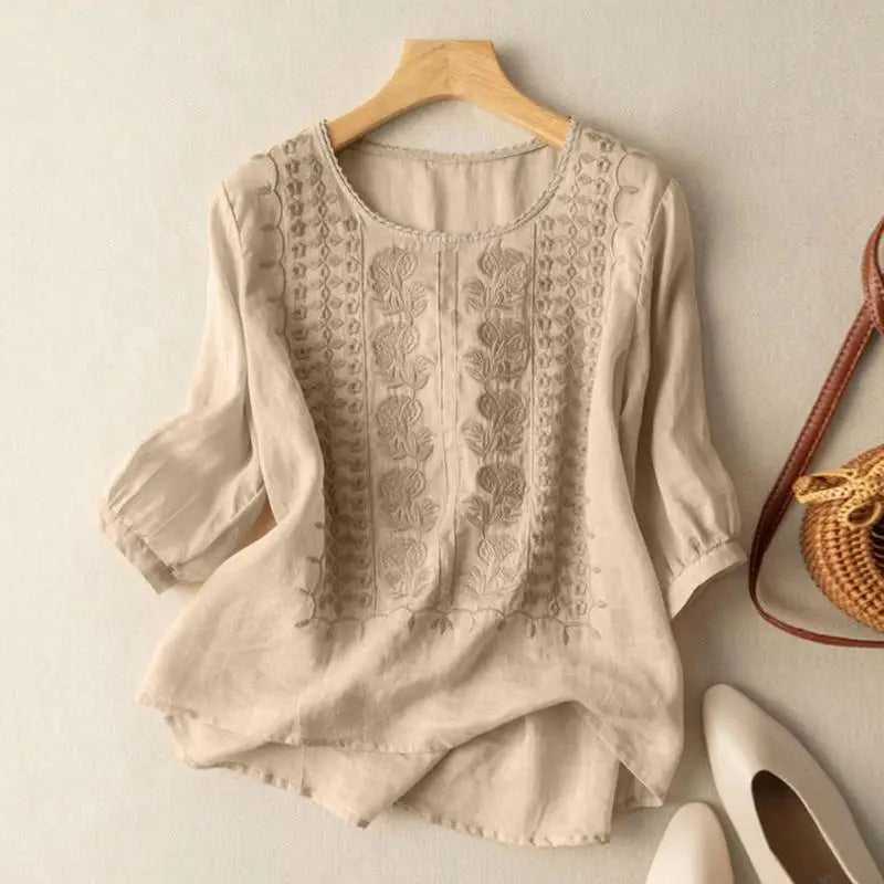 Aura – Embroidered Relaxed Blouse