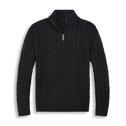 Simon – Cable Knit Half-Zip Sweater