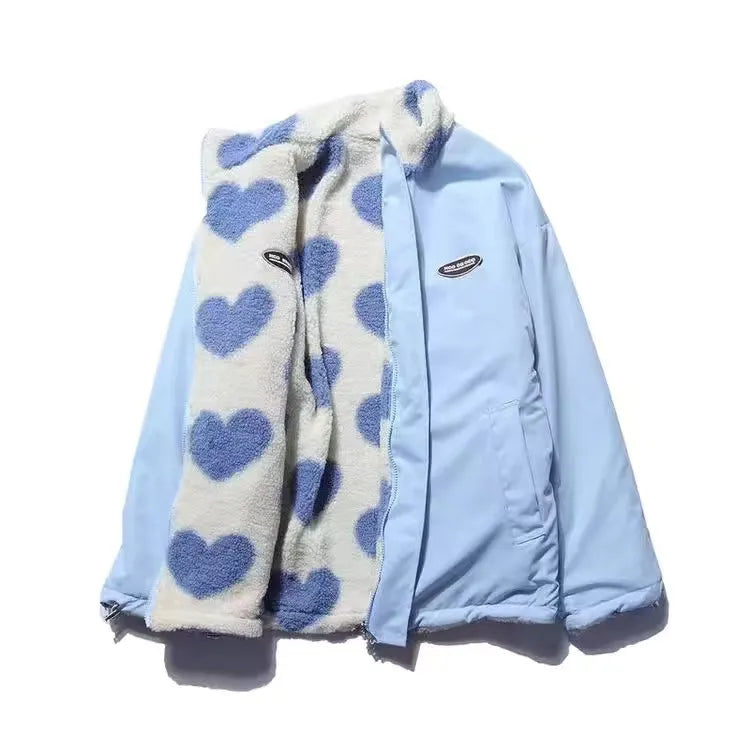 Octavia – Reversible Heart Print Fleece Jacket