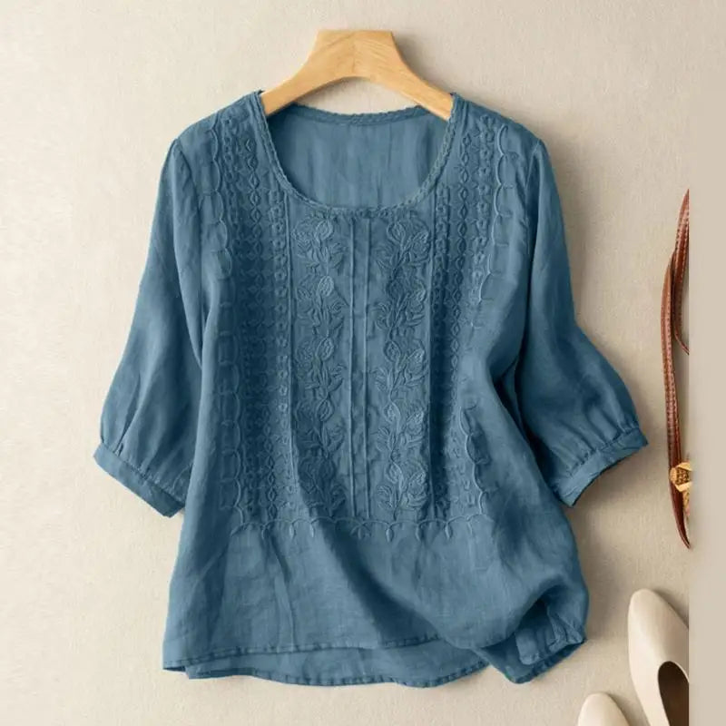 Aura – Embroidered Relaxed Blouse