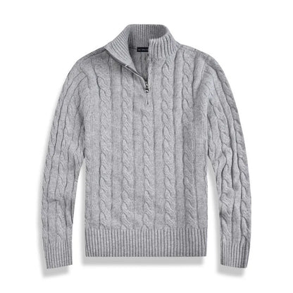 Simon – Cable Knit Half-Zip Sweater