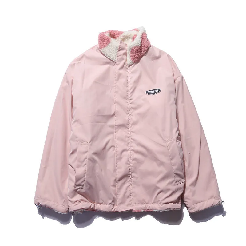 Octavia – Reversible Heart Print Fleece Jacket