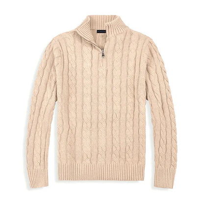 Simon – Cable Knit Half-Zip Sweater