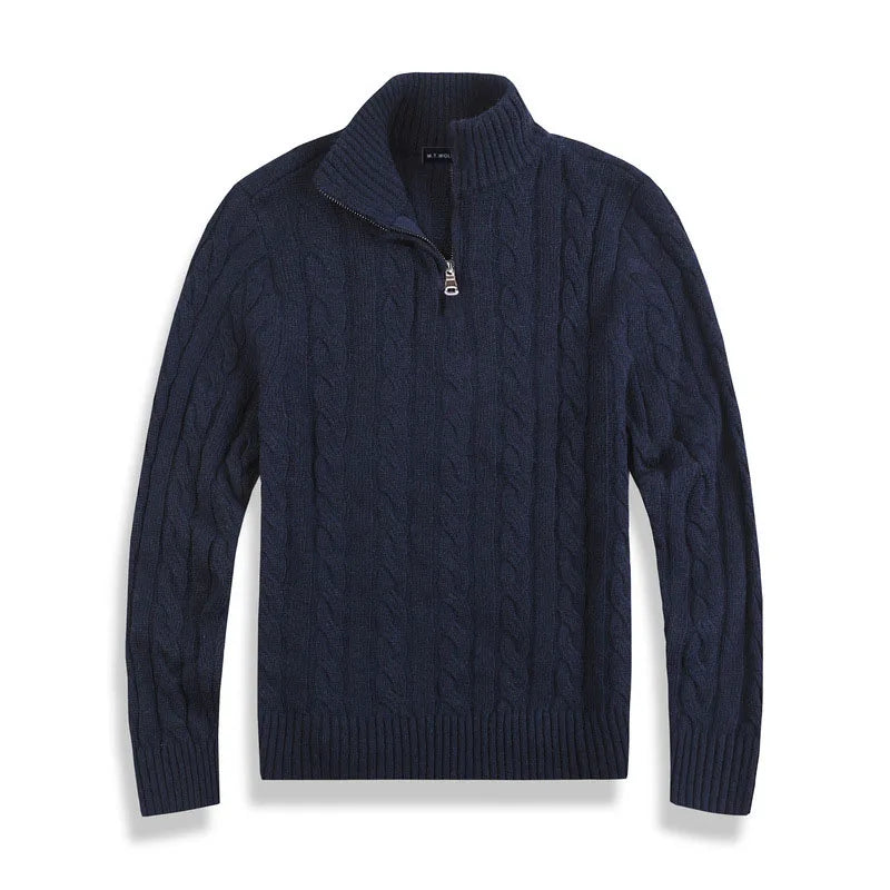 Simon – Cable Knit Half-Zip Sweater
