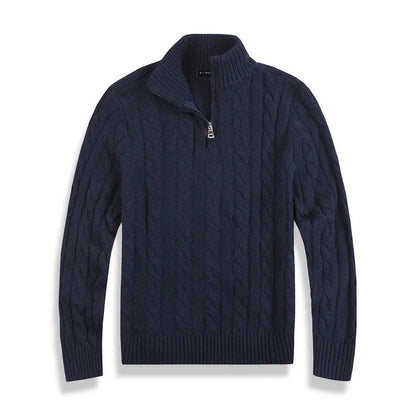 Simon – Cable Knit Half-Zip Sweater