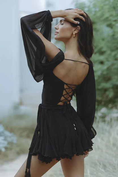 Layla - Playful Mini Dress With Balloon Sleeves