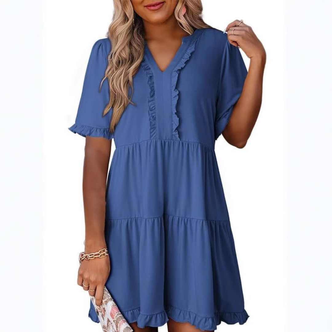 Kiara - Casual V-Neck Mini Dress