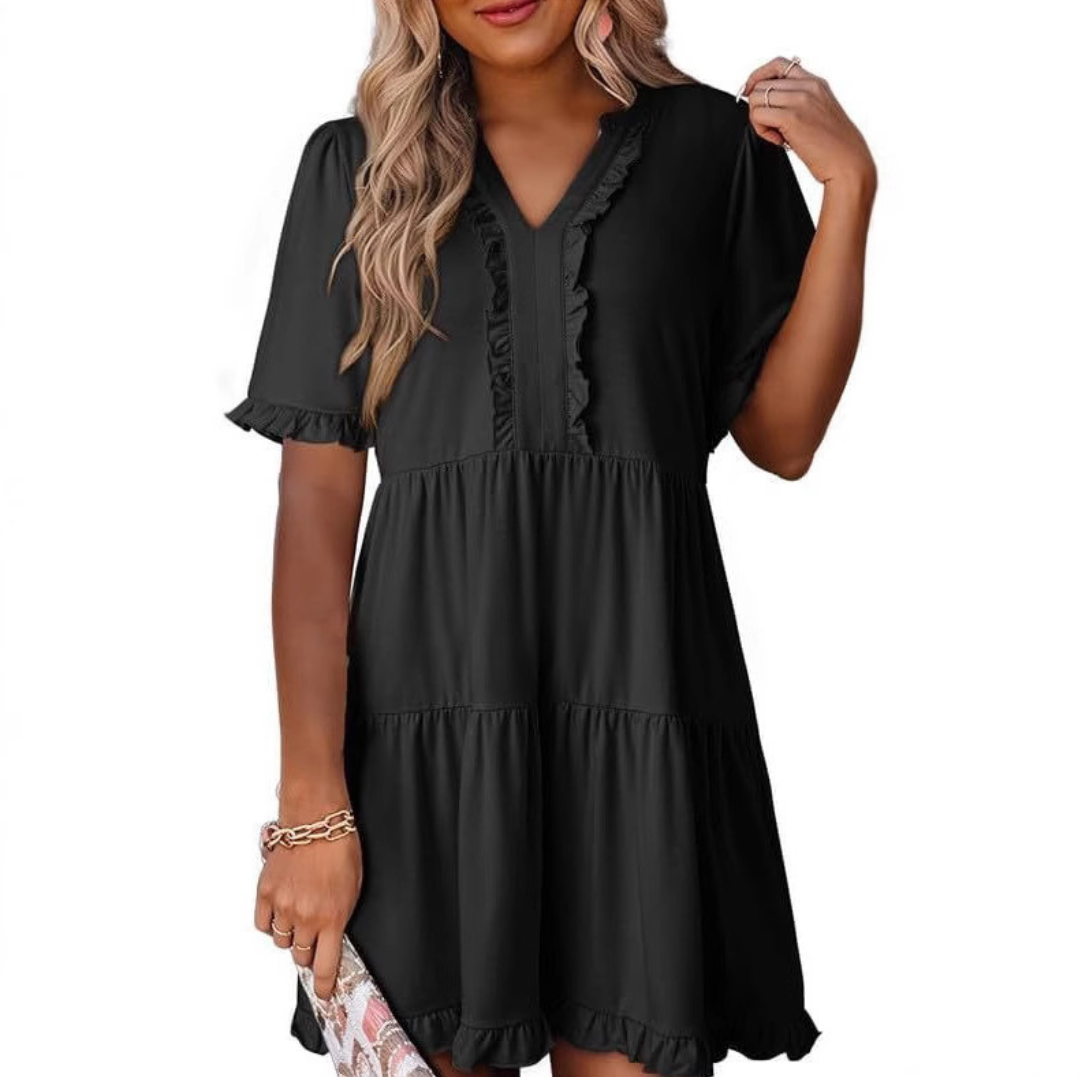 Kiara - Casual V-Neck Mini Dress