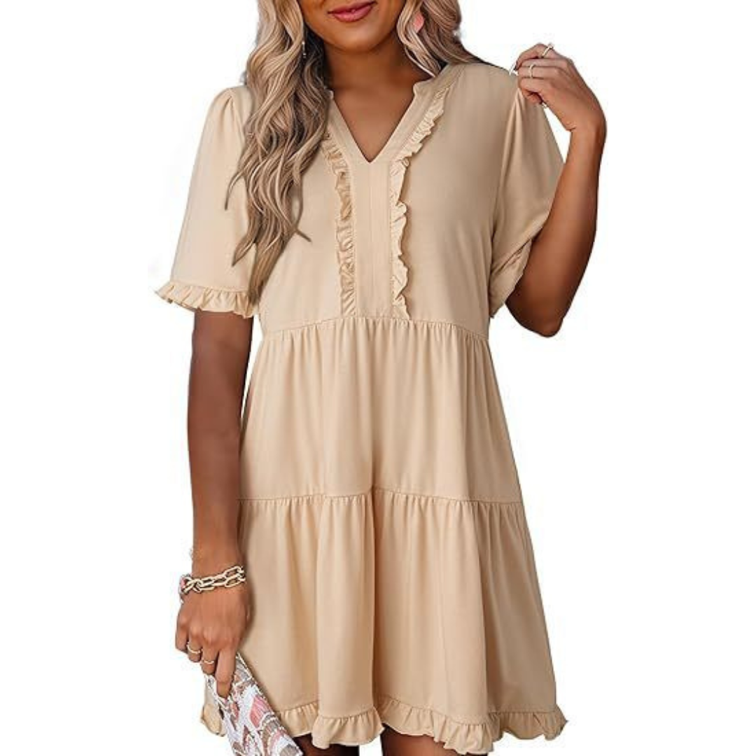 Kiara - Casual V-Neck Mini Dress