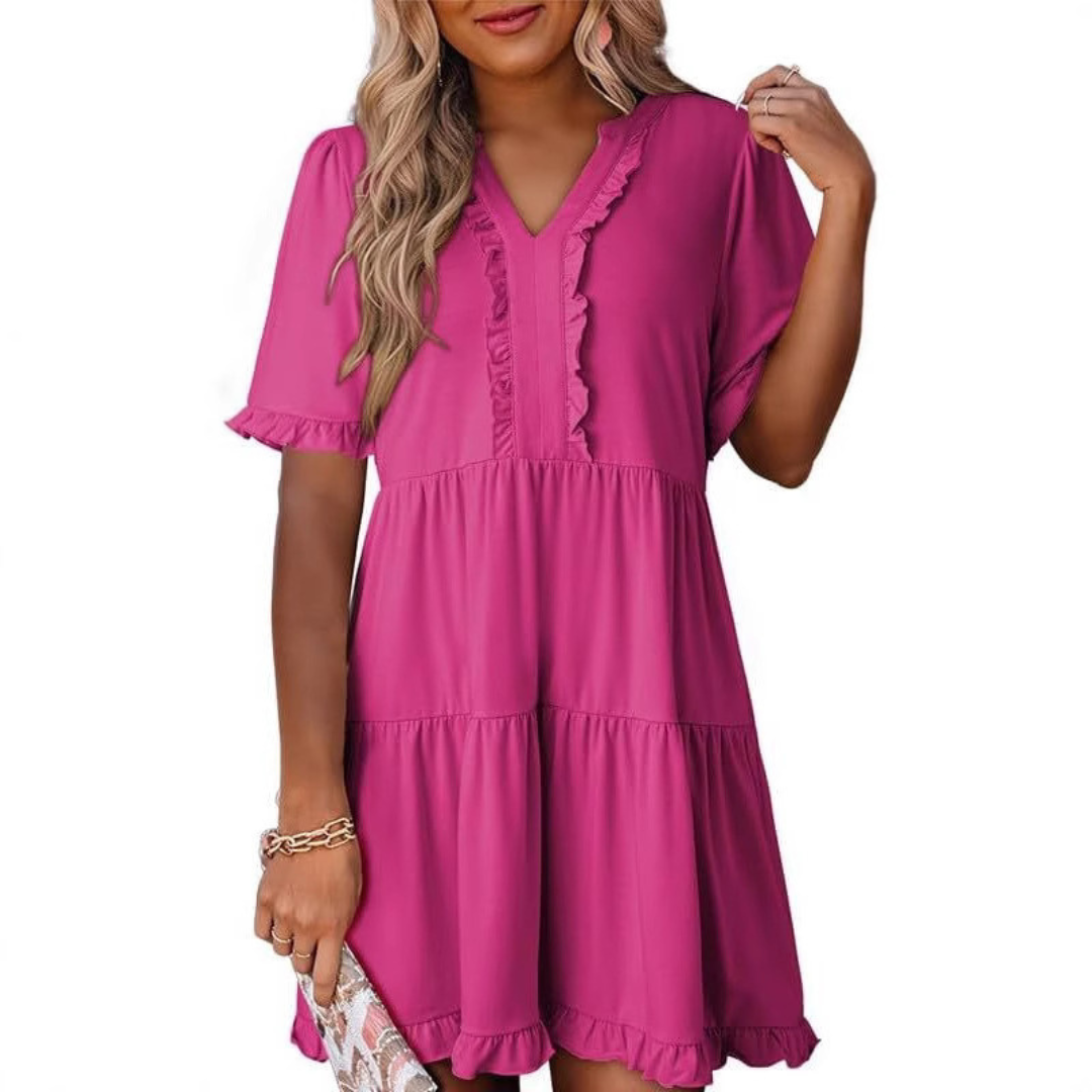Kiara - Casual V-Neck Mini Dress