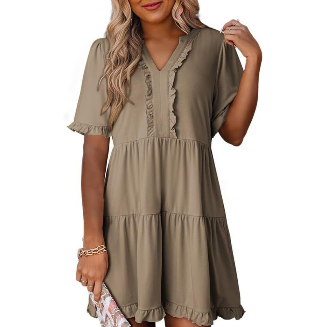 Kiara - Casual V-Neck Mini Dress