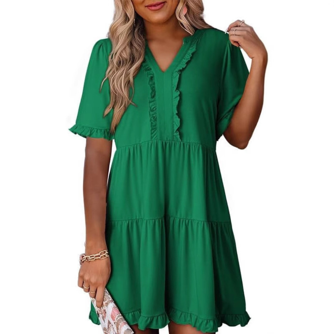 Kiara - Casual V-Neck Mini Dress
