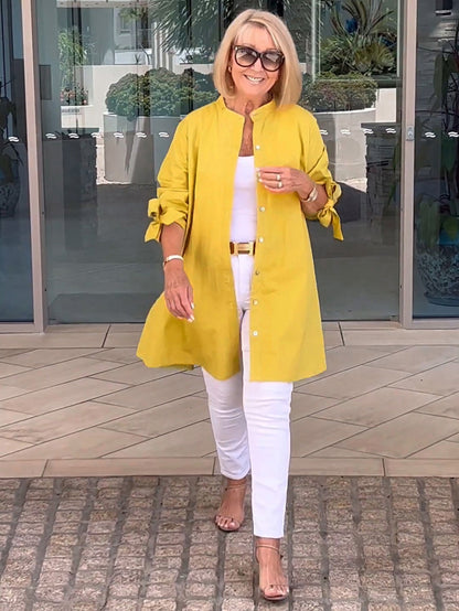 Reanah – Button-Up Longline Shirt Jacket
