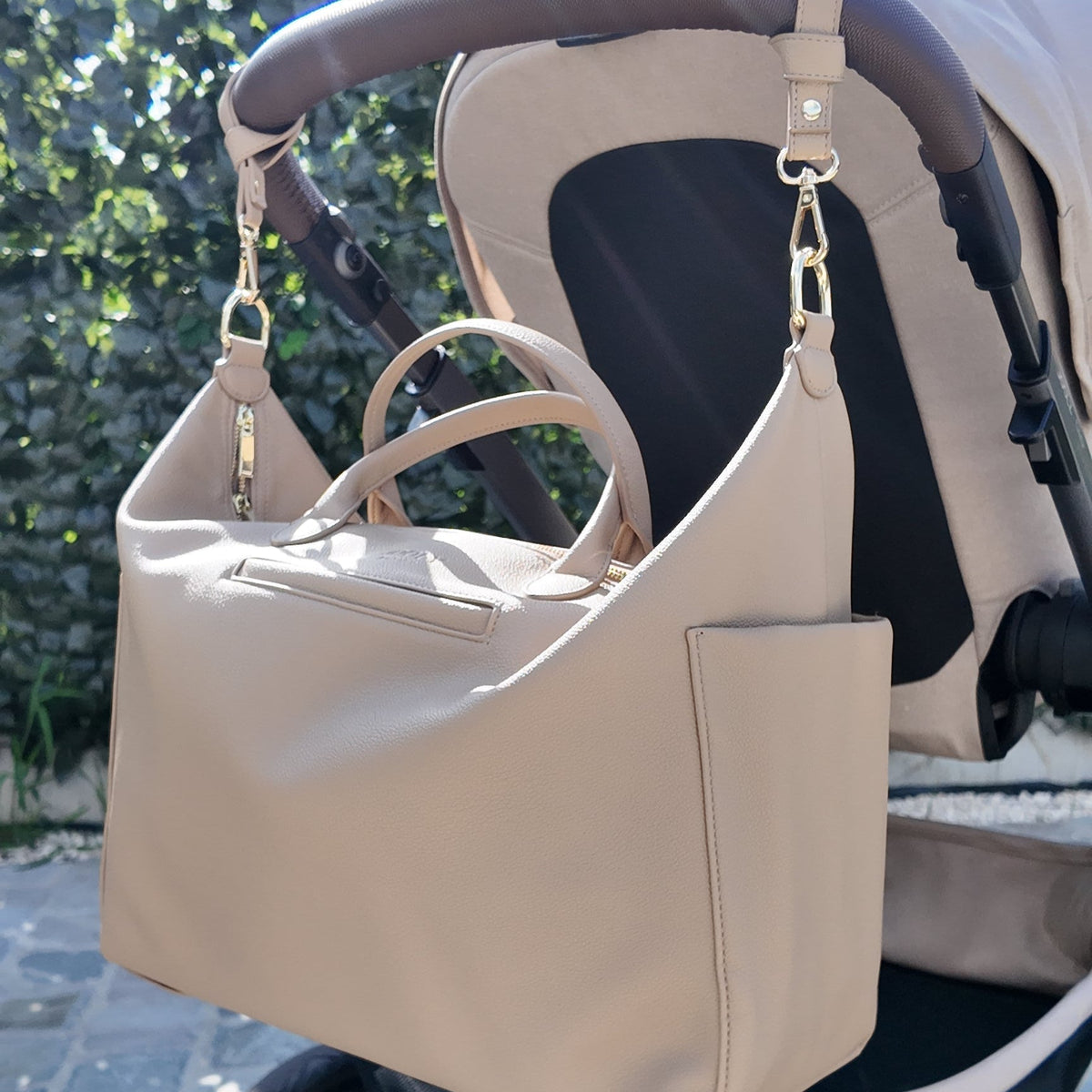 Diaper Bag - Leather Beige