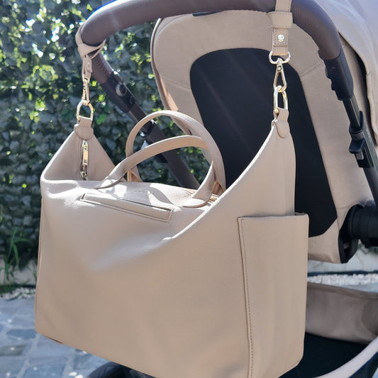 Diaper Bag - Leather Beige