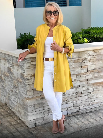 Reanah – Button-Up Longline Shirt Jacket