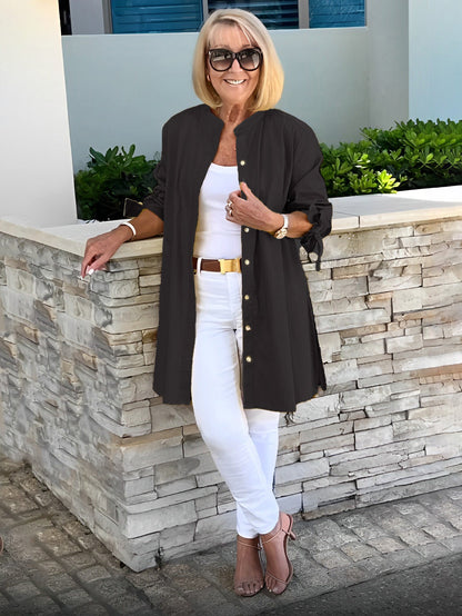 Reanah – Button-Up Longline Shirt Jacket