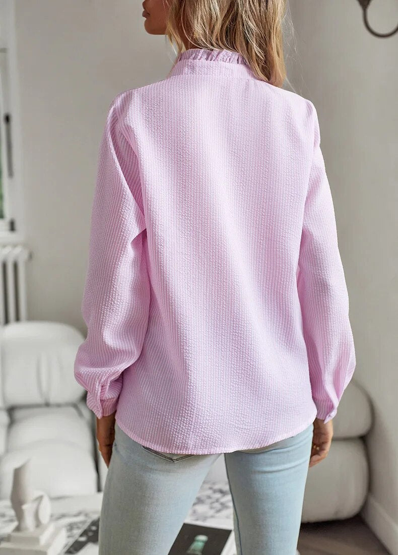 Lisa – Ruffled Button-Up Blouse