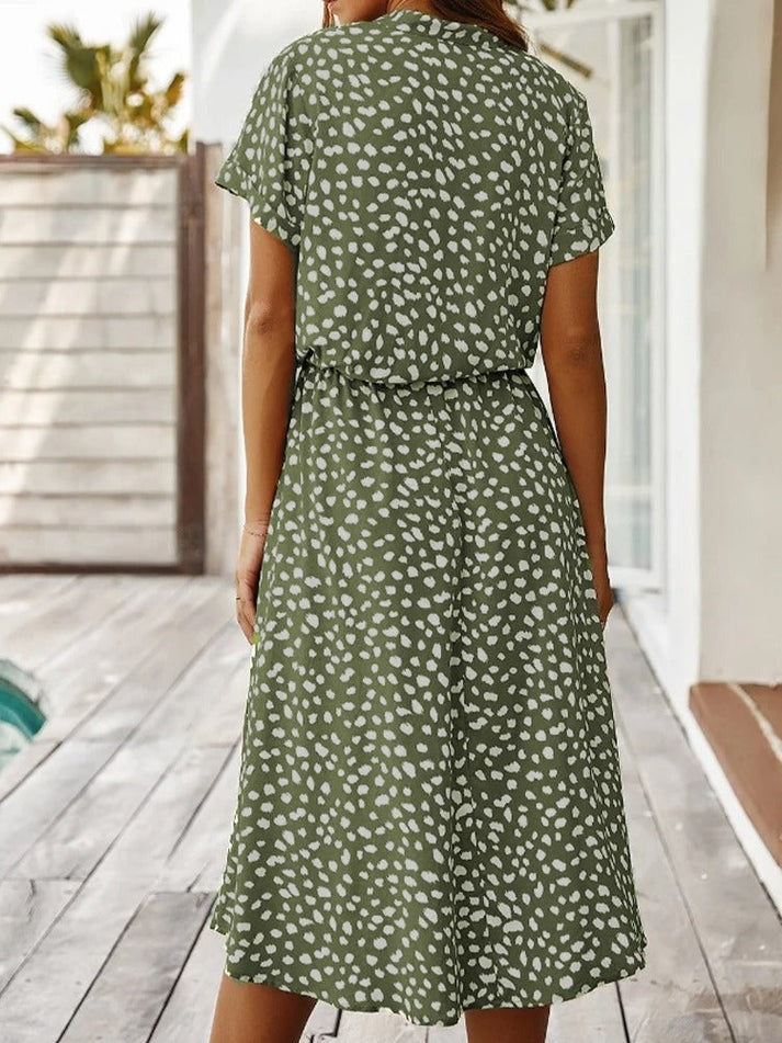 Amiya – Printed Button-Up Midi Dress